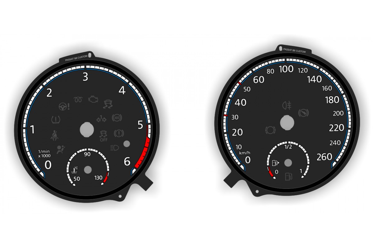 Volkswagen Passat B Scirocco Style Custom Replacement Tacho Dials