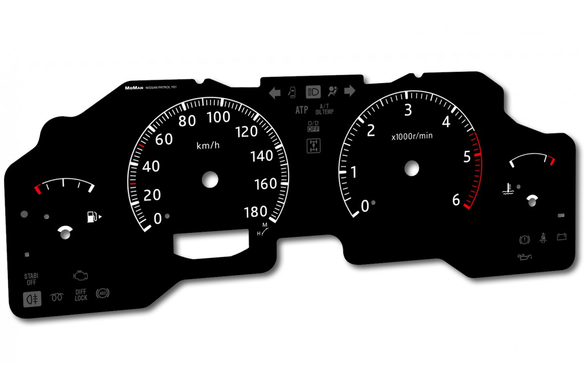 Nissan Patrol Y61 GU4 PLASMA TACHO GLOW GAUGES TACHOSCHEIBEN DIALS