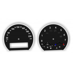 BMW X3 E83 - Replacement instrument cluster dials, counter gauges faces from MPH to km/h