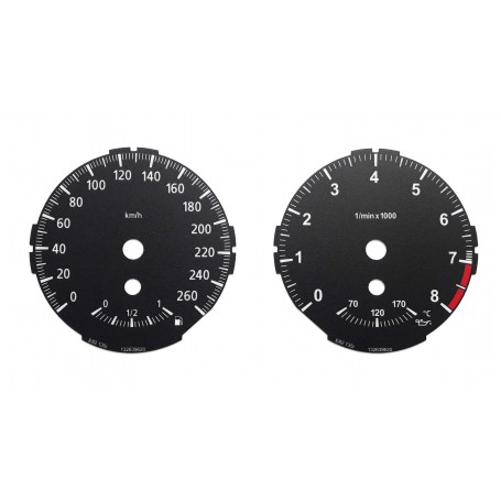 BMW Seria 1 E82 - Replacement instrument cluster dials, face counter gauges from MPH to km/h