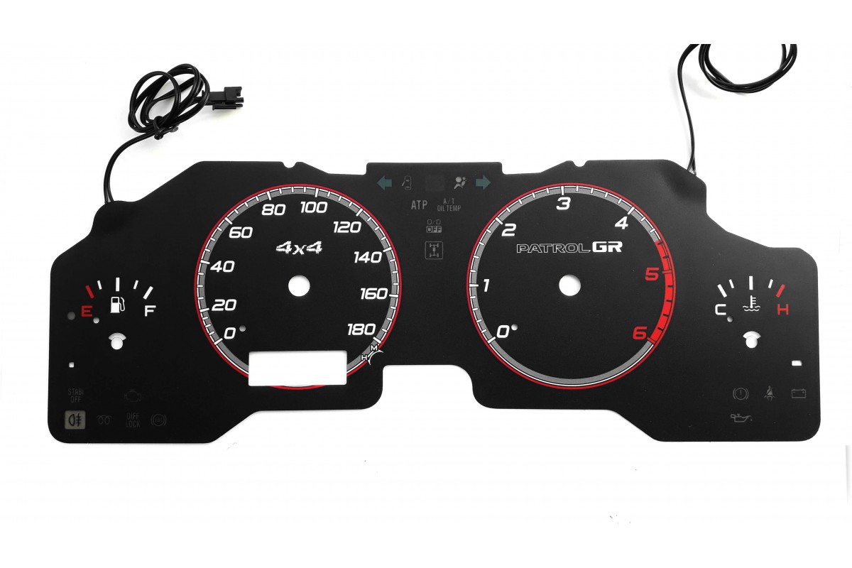 Nissan Patrol Y61 GU4 design 3 plasma tacho glow gauges tachoscheiben dials