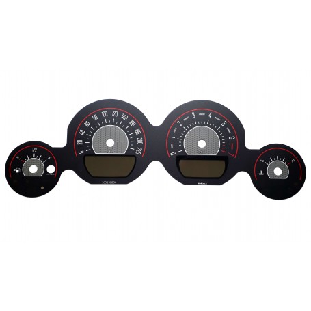 Dodge Challenger 2011-2014 - replacement tacho dials, face counter gauges MPH to km/h design 2