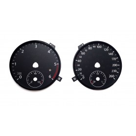 Volkswagen Golf 6 MK6 - replacement tacho dials converted from MPH to Km/h