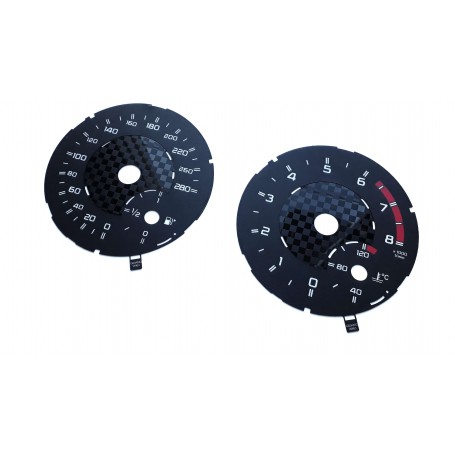 Mercedes-Benz G-Class W463 for AMG - Chessboard design - Replacement tacho dials - converted from MPH to Km/h