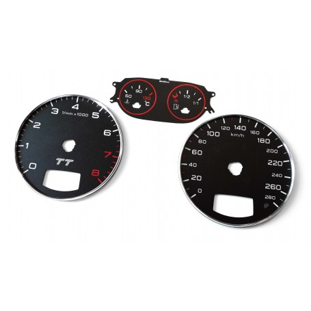 Audi TT 2 8J conversion tacho dials, face counter gauges MPH to KMH