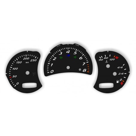 Porsche Cayman - Replacement tacho dials gauges - converted from MPH to Km/h counter