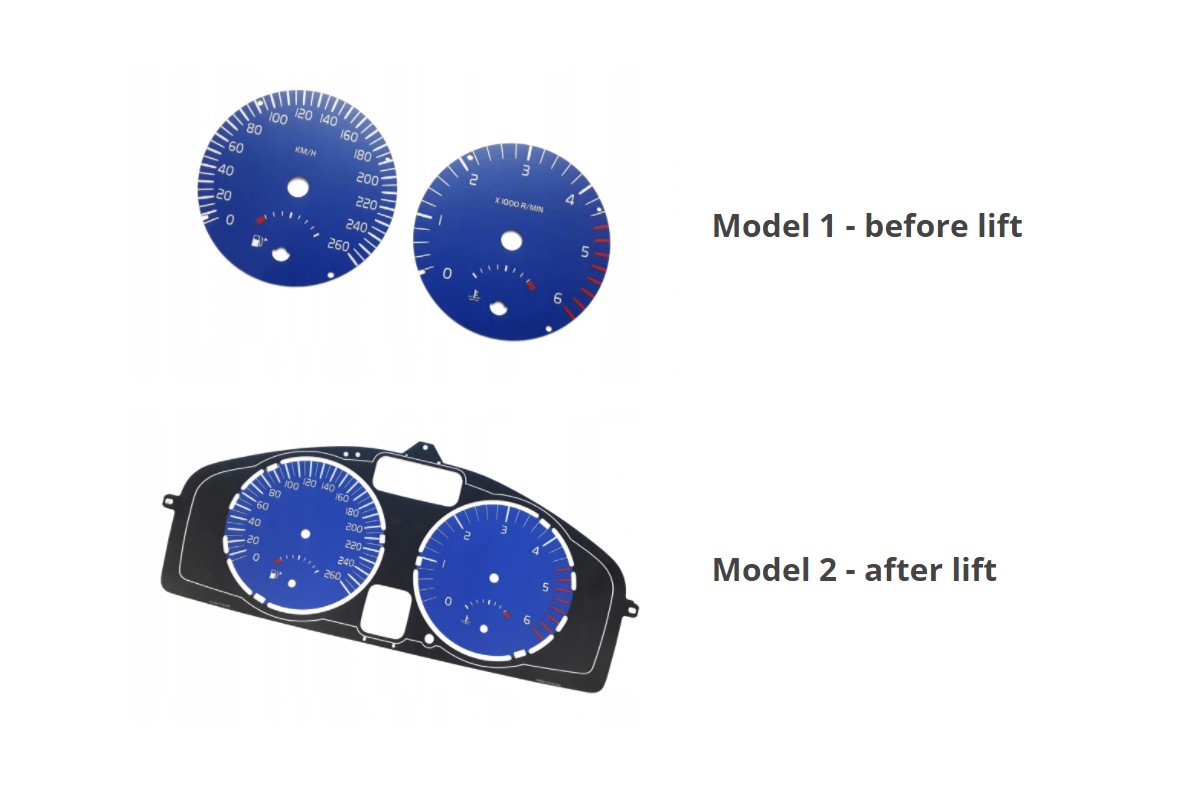 VOLVO C30, S40, V50, C70 face gauge instrument cluster dials design