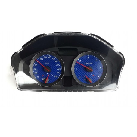 VOLVO C30, S40, V50, C70 - face gauges instrument cluster dials Blue Carbon Design Counter