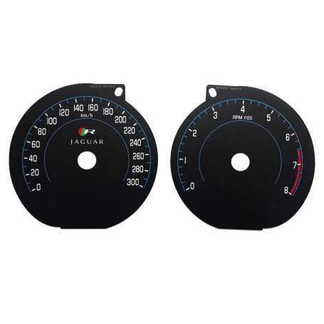 Jaguar XKR, XKR-S - Replacement dials gauges - converted from MPH to Km/h tacho counter