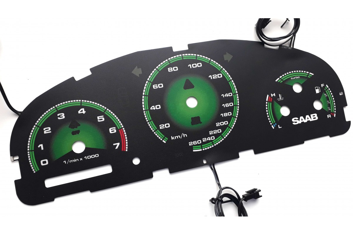 Saab 95 / 93 / Aero design 2 plasma tacho glow gauges tachoscheiben dials