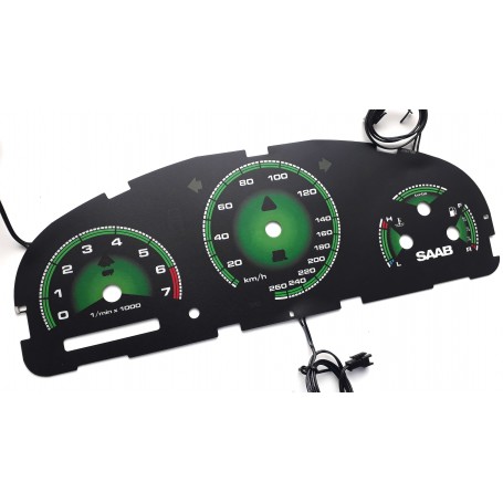 Saab 9-5 / 9-3 / Aero design 2 plasma tacho glow gauges tachoscheiben dials