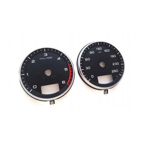 Audi A3 8P Lift  - replacement instrument cluster dials face gauge MPH to km/h