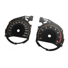 Mercedes C Class W205 - Replacement tacho dials like AMG GTS, face counter gauges - converted from MPH to Km/h