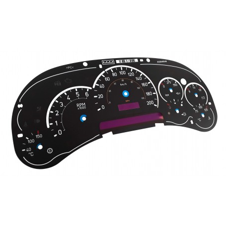 CADILLAC ESCALADE - Replacement tacho dials, face counter gauges, faces - converted from MPH to Km/h