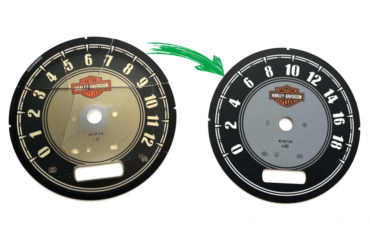 Harley Davidson FLSTC Haritage replacement dial, speedometer gauge from