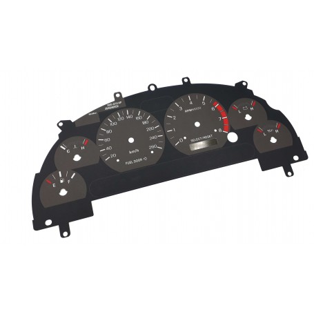 Ford Mustang 1999-2004 replacement tacho face gauge from MPH to km/h