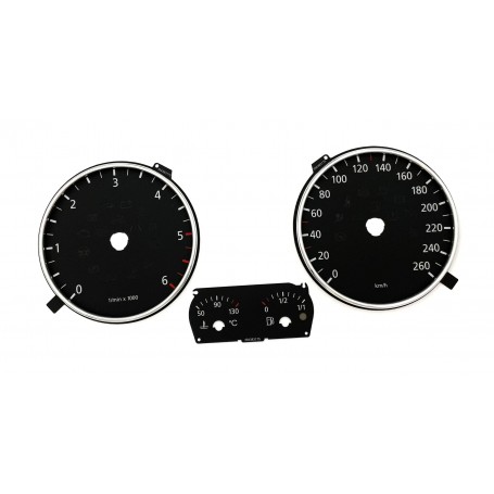 Volkswagen Tiguan I 2007-2009 - Replacement tacho dials, face counter gauges - converted from MPH to Km/h