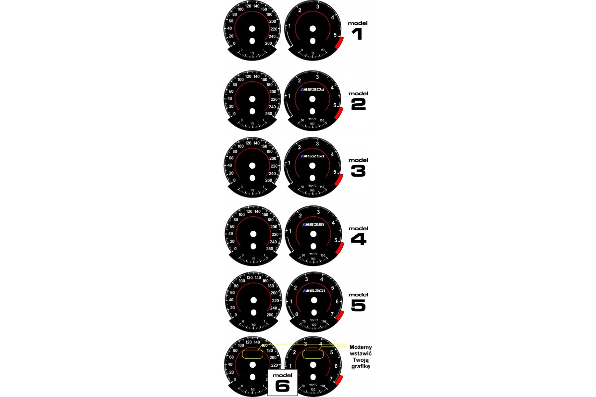 BMW E90, E92, E93 Replacement tacho dials, instrument cluster gauge