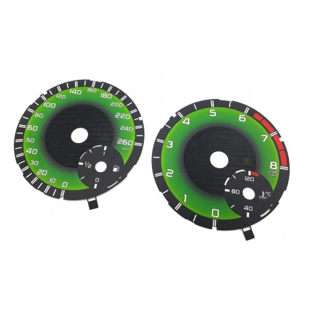 Mercedes GLA , CLA - replacement tacho dials speedo gauges GREEN CUSTOM CARBON