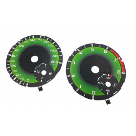 MERCEDES ML W166 / MERCEDES GL X166 - replacement tacho dials speedo gauges GREEN CUSTOM CARBON