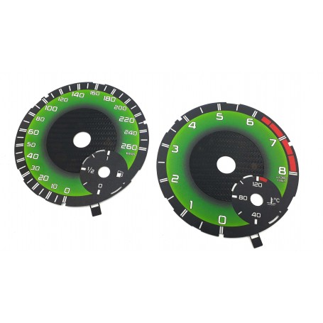 MERCEDES ML W166 / MERCEDES GL X166 - replacement tacho dials speedo gauges GREEN CUSTOM CARBON