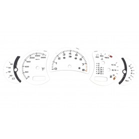 Porsche 911 (996) - After Lift - Replacement tacho dial, instrument cluster gauges - converted from MPH to Km/h White Custom