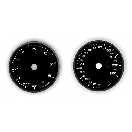 Audi A6 C8 - replacement tacho dials converted from MPH to Km/h