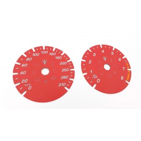 Maserati Ghibli - Custom Red - Replacement dials gauges - converted from MPH to Km/h tacho counter