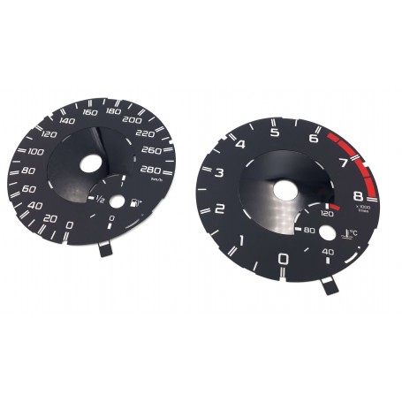 Mercedes-Benz G-Class W463 for AMG - shiny design - Replacement tacho dials - converted from MPH to Km/h