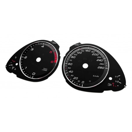 Audi A4 B8, Q5 in RS4 style - replacement tacho dials, counter gauges faces