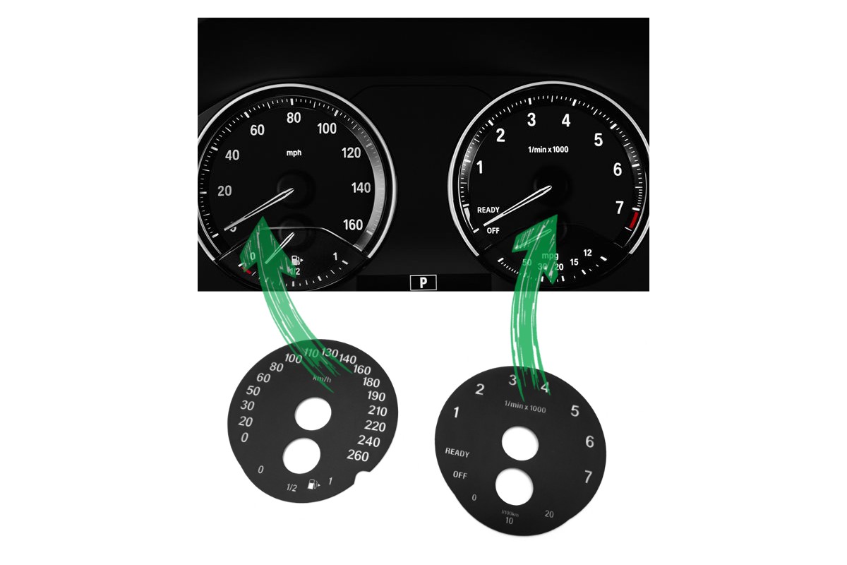 BMW F20 F21 F22 F23 20172019 Replacement tacho dial, face counter