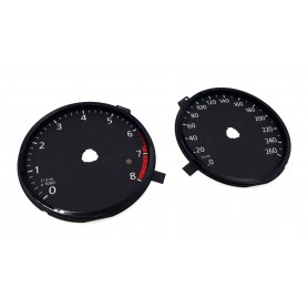 Volkswagen Jetta VI (6) - replacement tacho dials, counter faces gauges MPH to km/h