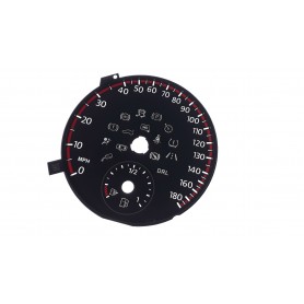 Volkswagen Golf 6 km/h to MPH Replacement tacho dial, face counter gauge, face - converted from km/h to MPH
