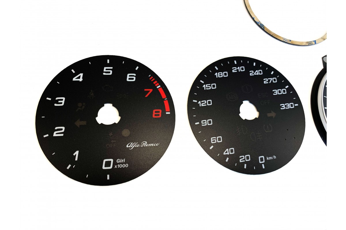 Alfa Romeo Stelvio Quadrifoglio Replacement tacho dials, instrument
