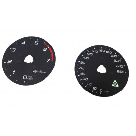 Alfa Romeo Stelvio in QUADRIFOGLIO style - Replacement tacho dials, counter faces gauges MPH to km/h