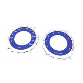 Volvo S60 V60 XC60 S80 V70 XC70 - Replacement dial counter faces EU Scale Blue R-Design