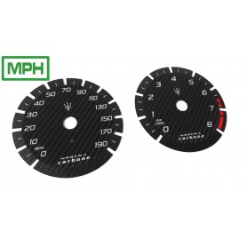 Maserati Quattroporte VI MPH Speed Scale "Modena Carbone" - Replacement dials gauges tacho counter