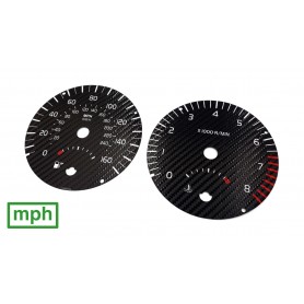 VOLVO C30, S40, V50 - MPH face gauge instrument cluster dials Custom Carbon Design