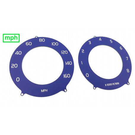 Volvo S80, V70, XC70 - MPH blue replacement tacho dials gauges like R-Design // tacho counter