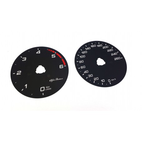 Alfa Romeo Stelvio DIESEL - Replacement tacho dials, counter faces gauges MPH to km/h