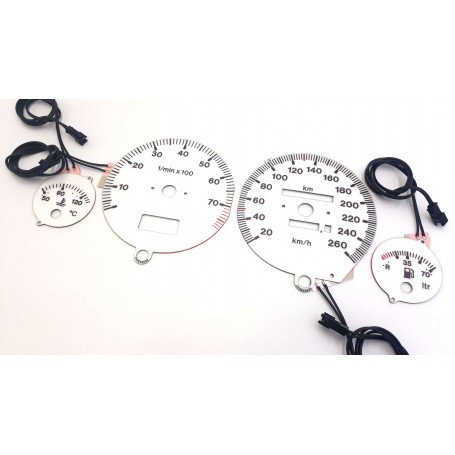 Audi 80 & 90 (B3, B4) glow gauges S2 White Design PLASMA TACHO GLOW GAUGES TACHOSCHEIBEN DIALS