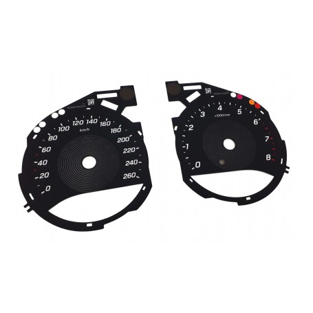 Mercedes C300 - Replacement tacho dials, counter faces gauges - converted from MPH to Km/h