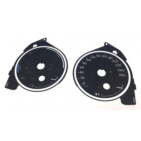 Toyota Sienna 4 IV - converted from MPH to Km/h gauges tacho instrument cluster dials