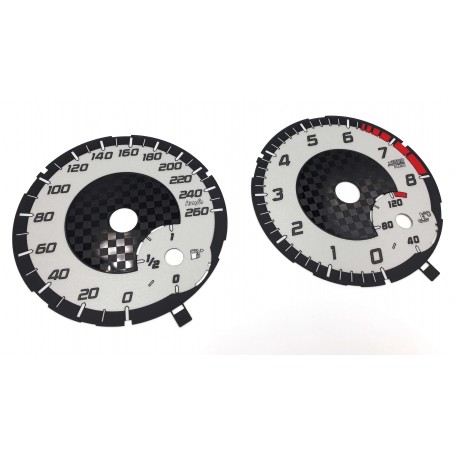 Mercedes-Benz SLK 250 (R172) - Replacement tacho dials, face counter gauges - converted from MPH to Km/h