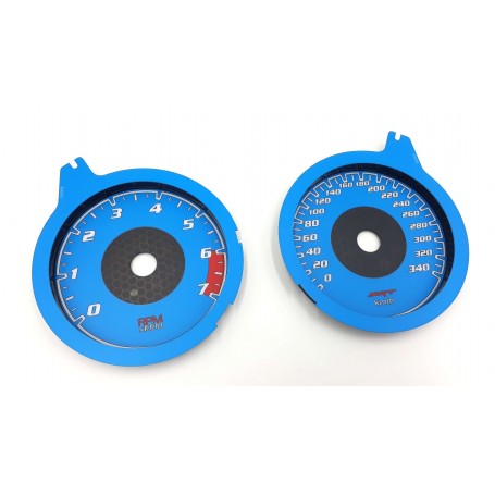 2015-2018 DODGE CHARGER HELLCAT KMH Blue GAUGE FACE INSTRUMENT CLUSTER DIALS