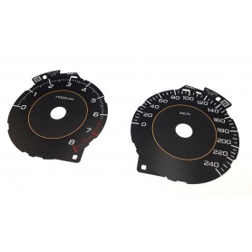 Subaru XV 2 gen. Crosstrek - replacement instrument cluster dials, face counter gauges MPH to km/h