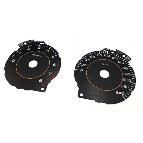 Subaru XV 2 gen. Crosstrek - replacement instrument cluster dials, face counter gauges MPH to km/h