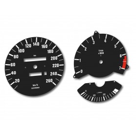 BMW E24 - Replacement tacho dials, counter gauges faces - converted from MPH to Km/h