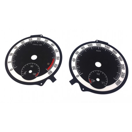 Skoda Octavia 3 - Replacement tacho dials, face counter gauges - Custom EU scale