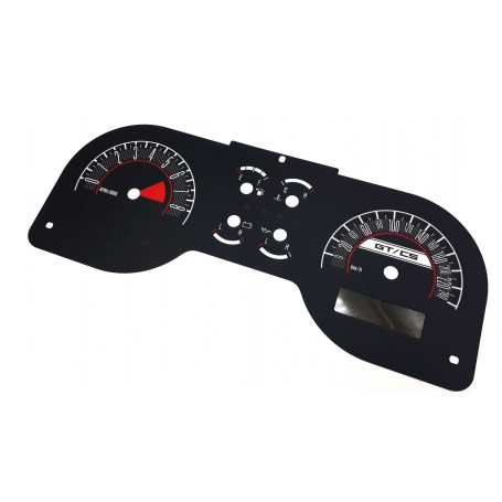 Ford Mustang 2005-2009 - Custom GT/CS - Replacement tacho dials, face counter gauges - converted from MPH to Km/h